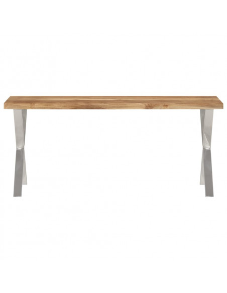 Panca con Bordi Vivi 105 cm in Legno Massello di Acacia