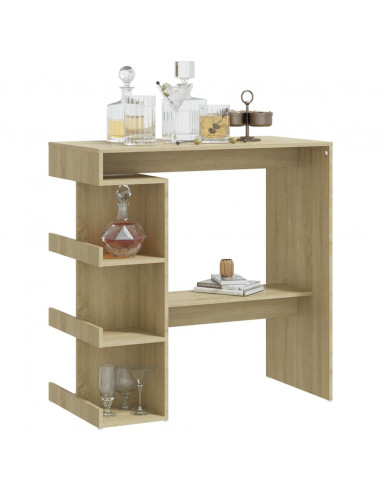 Tavolo Bar con Ripiani Rovere Sonoma 100x50x101,5 cm Truciolato