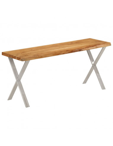 Panca con Bordi Vivi 105 cm in Legno Massello di Acacia