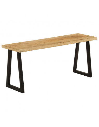 Panca con Bordi Vivi 105 cm in Legno Massello di Mango