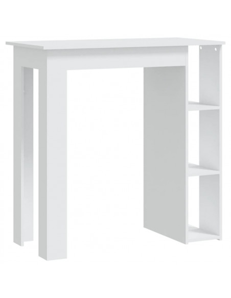 Tavolino da Bar con Ripiani Bianco 102x50x103,5cm in Truciolato