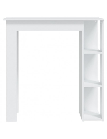 Tavolino da Bar con Ripiani Bianco 102x50x103,5cm in Truciolato
