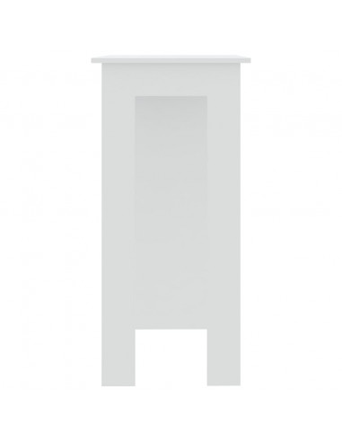 Tavolino da Bar con Ripiani Bianco 102x50x103,5cm in Truciolato