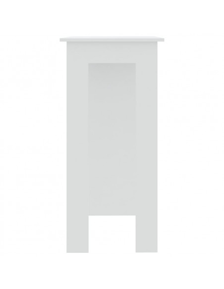 Tavolino da Bar con Ripiani Bianco 102x50x103,5cm in Truciolato