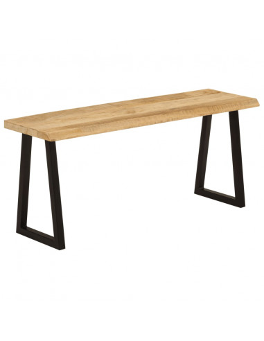 Panca con Bordi Vivi 105 cm in Legno Massello di Mango