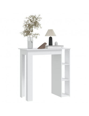 Tavolino da Bar con Ripiani Bianco 102x50x103,5cm in Truciolato