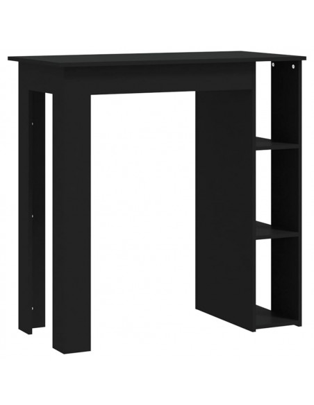 Tavolino da Bar con Ripiani Nero 102x50x103,5cm in Truciolato