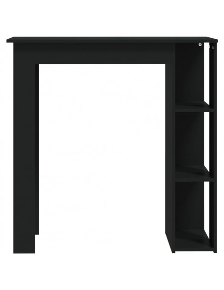 Tavolino da Bar con Ripiani Nero 102x50x103,5cm in Truciolato