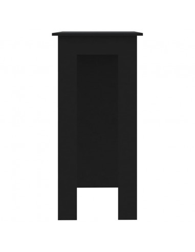 Tavolino da Bar con Ripiani Nero 102x50x103,5cm in Truciolato