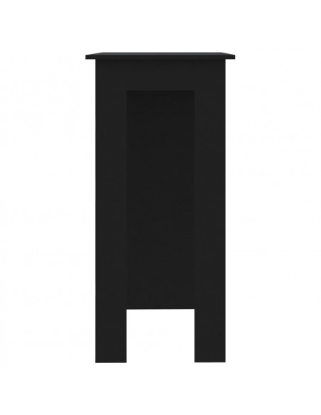 Tavolino da Bar con Ripiani Nero 102x50x103,5cm in Truciolato