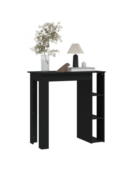 Tavolino da Bar con Ripiani Nero 102x50x103,5cm in Truciolato