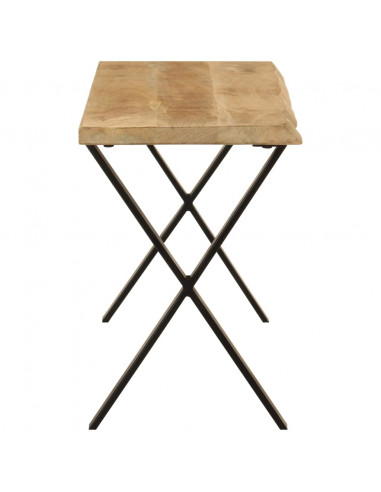 Panca con Bordi Vivi 105 cm in Legno Massello di Mango