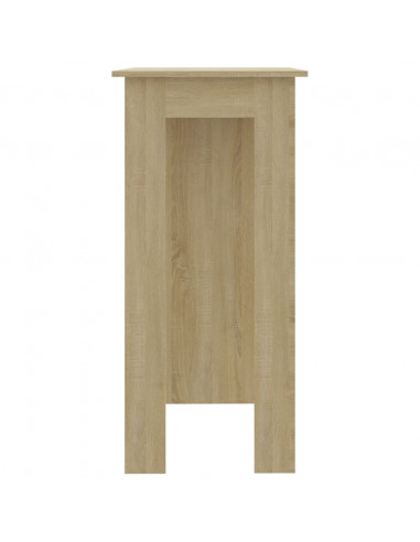 Tavolino da Bar con Ripiani Sonoma 102x50x103,5cm in Truciolato