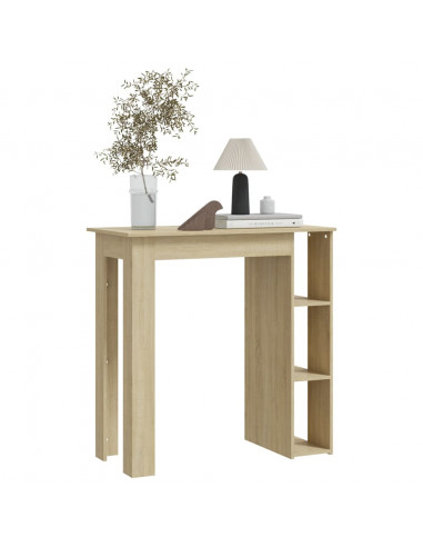 Tavolino da Bar con Ripiani Sonoma 102x50x103,5cm in Truciolato