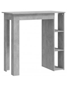 Tavolino da Bar con Ripiani Grigio Cemento 102x50x103,5 cm 2