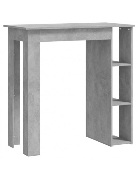 Tavolino da Bar con Ripiani Grigio Cemento 102x50x103,5 cm