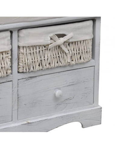 Cassapanca Bianca 62x33x42 cm in Legno di Paulownia