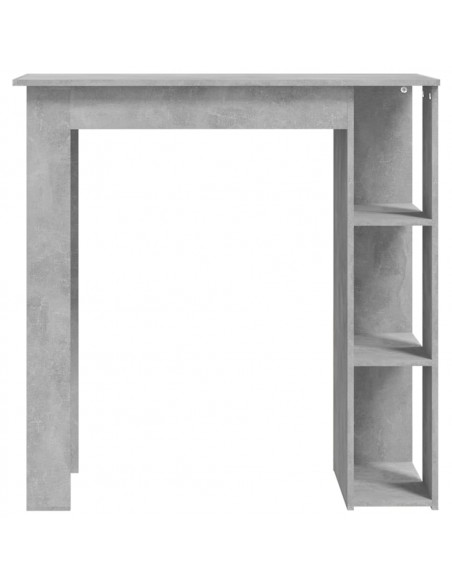 Tavolino da Bar con Ripiani Grigio Cemento 102x50x103,5 cm