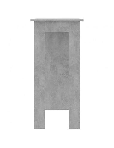 Tavolino da Bar con Ripiani Grigio Cemento 102x50x103,5 cm