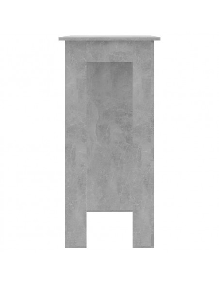 Tavolino da Bar con Ripiani Grigio Cemento 102x50x103,5 cm