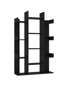 Libreria Nera 86x25,5x140 cm in Truciolato 2