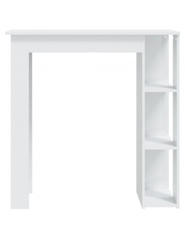 Tavolino da Bar con Ripiani Bianco Lucido 102x50x103,5 cm