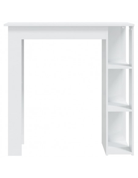 Tavolino da Bar con Ripiani Bianco Lucido 102x50x103,5 cm