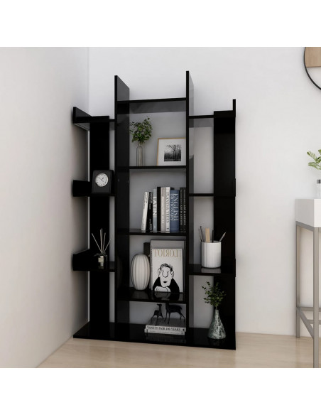 Libreria Nera 86x25,5x140 cm in Truciolato