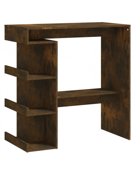 Tavolo Bar con Ripiani Rovere Fumo 100x50x101,5cm in Truciolato