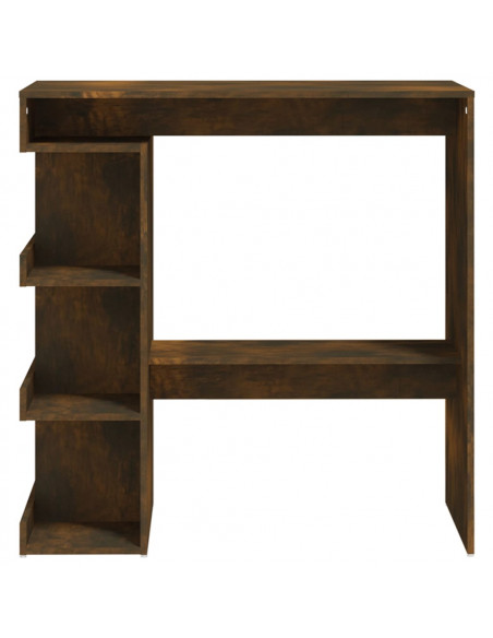 Tavolo Bar con Ripiani Rovere Fumo 100x50x101,5cm in Truciolato
