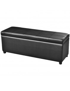 Cassapanca Lunga in Legno Nera 2
