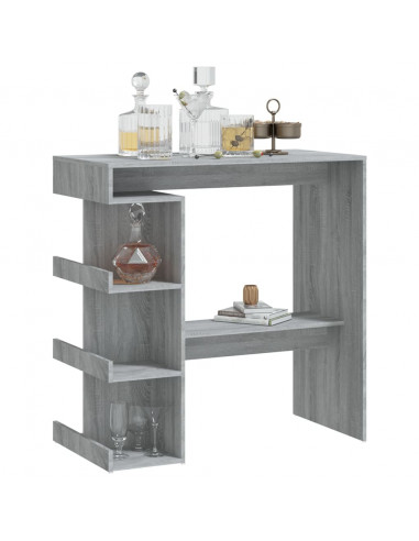 Tavolo Bar con Ripiano Grigio Sonoma 100x50x101,5 cm