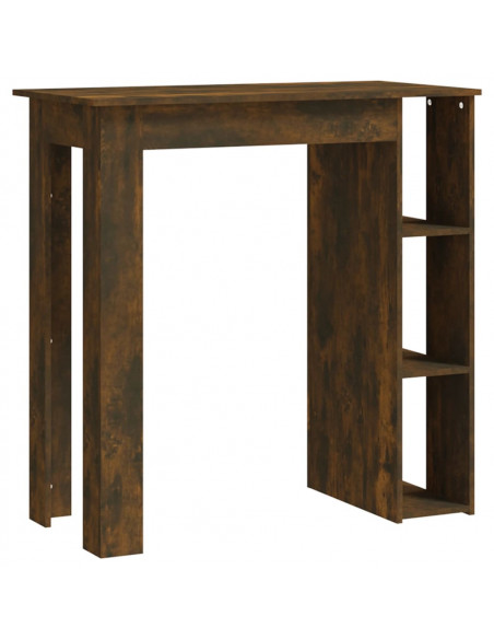 Tavolino da Bar con Ripiani Rovere Fumo 102x50x103,5 cm