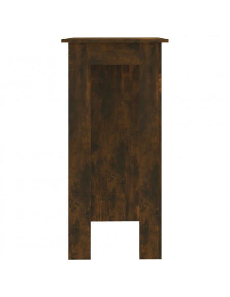 Tavolino da Bar con Ripiani Rovere Fumo 102x50x103,5 cm