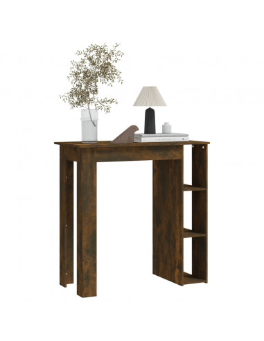 Tavolino da Bar con Ripiani Rovere Fumo 102x50x103,5 cm