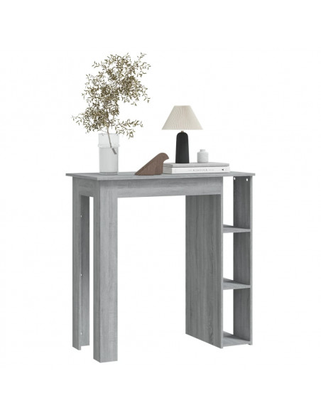 Tavolino da Bar con Ripiani Grigio Sonoma 102x50x103,5 cm