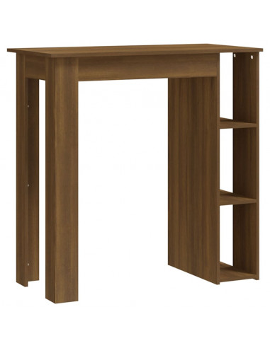 Tavolino da Bar con Ripiani Rovere Marrone 102x50x103,5 cm