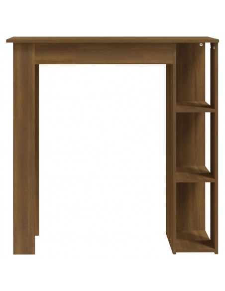 Tavolino da Bar con Ripiani Rovere Marrone 102x50x103,5 cm