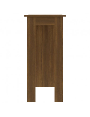 Tavolino da Bar con Ripiani Rovere Marrone 102x50x103,5 cm