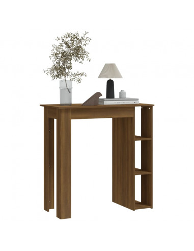 Tavolino da Bar con Ripiani Rovere Marrone 102x50x103,5 cm