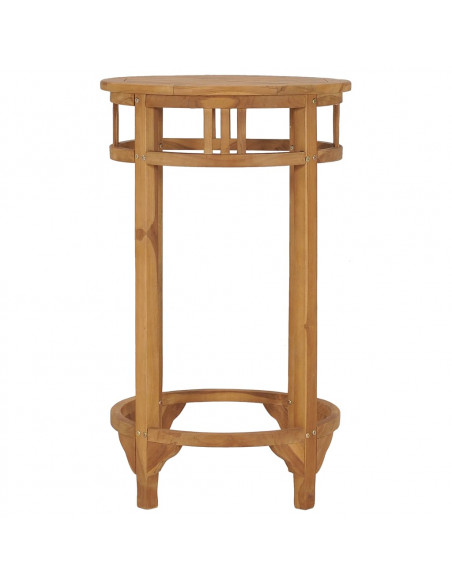 Tavolino da Bar Ø 60 cm in Legno Massello di Teak