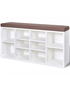 Panchina con Scarpiera con 10 Scomparti Bianca 2