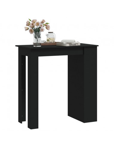 Tavolino da Bar con Ripiani Nero 102x50x103,5 cm in Truciolato