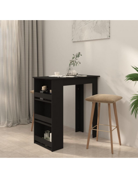 Tavolino da Bar con Ripiani Nero 102x50x103,5 cm in Truciolato