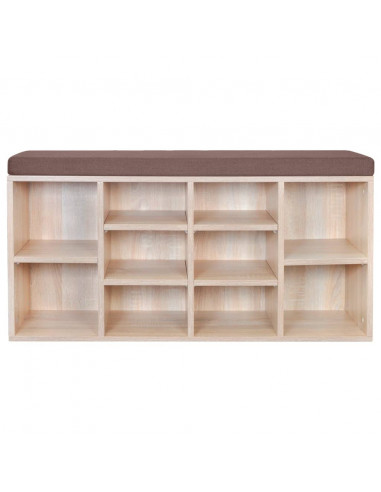 Panchina con Scarpiera con 10 Scomparti Colore Rovere