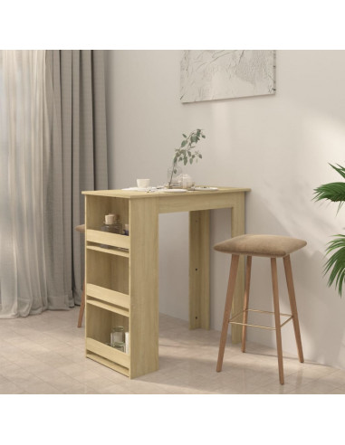 Tavolo Bar con Ripiani Rovere Sonoma 102x50x103,5 cm Truciolato