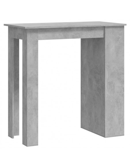 Tavolino da Bar con Portaoggetti Grigio Cemento 102x50x103,5 cm