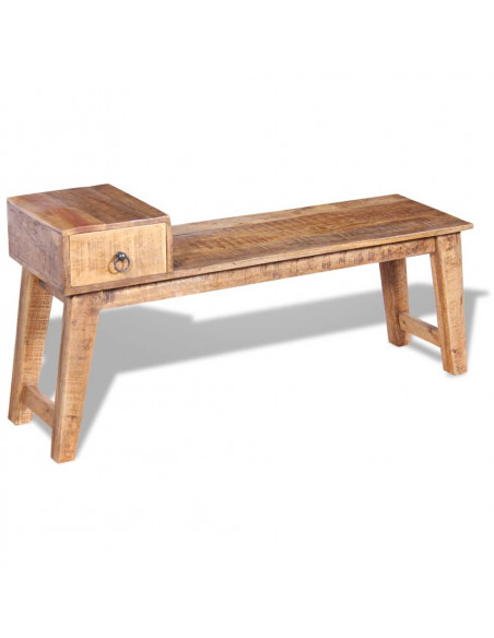 Panchina con Cassetto in Solido Legno di Mango 120x36x60 cm