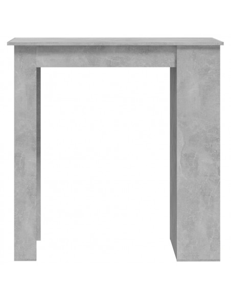 Tavolino da Bar con Portaoggetti Grigio Cemento 102x50x103,5 cm