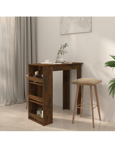 Tavolo Bar con Ripiani Rovere Fumo 102x50x103,5cm in Truciolato